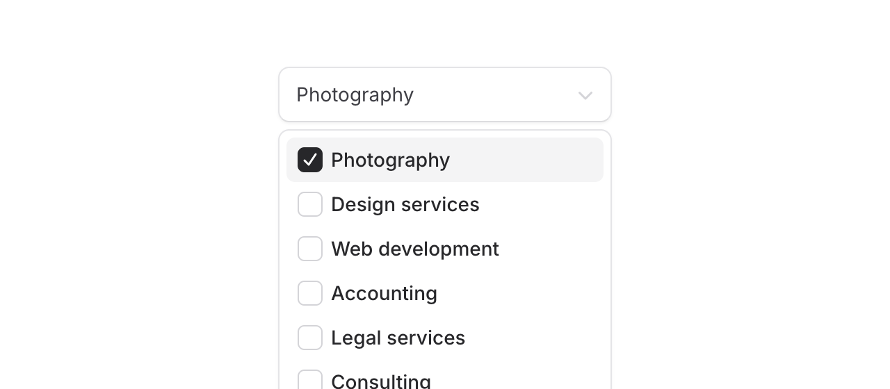 A select dropdown with checkboxes instead simple check marks for selected indicator icons