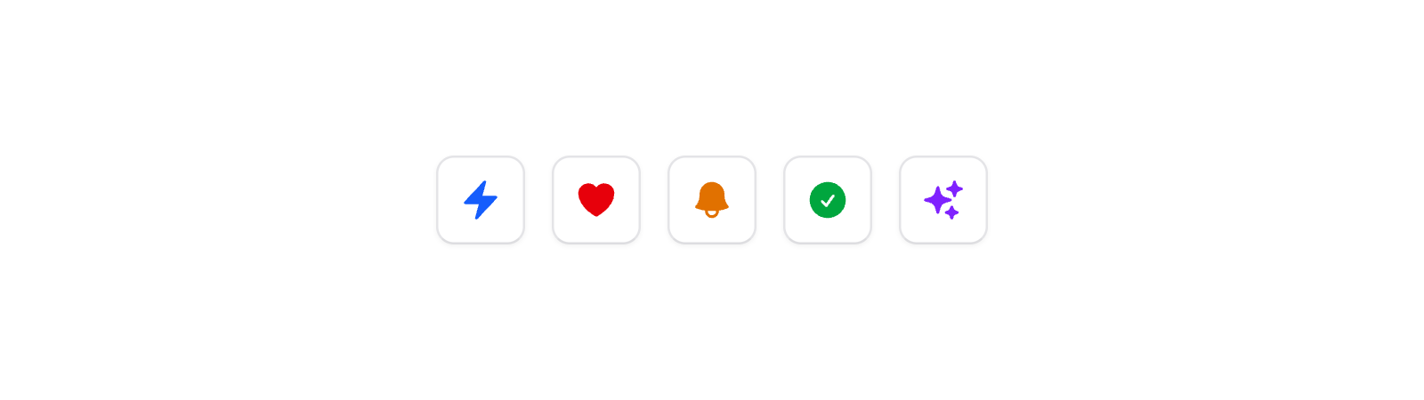Five active toggles using blue, red, amber, green, and violet icons
