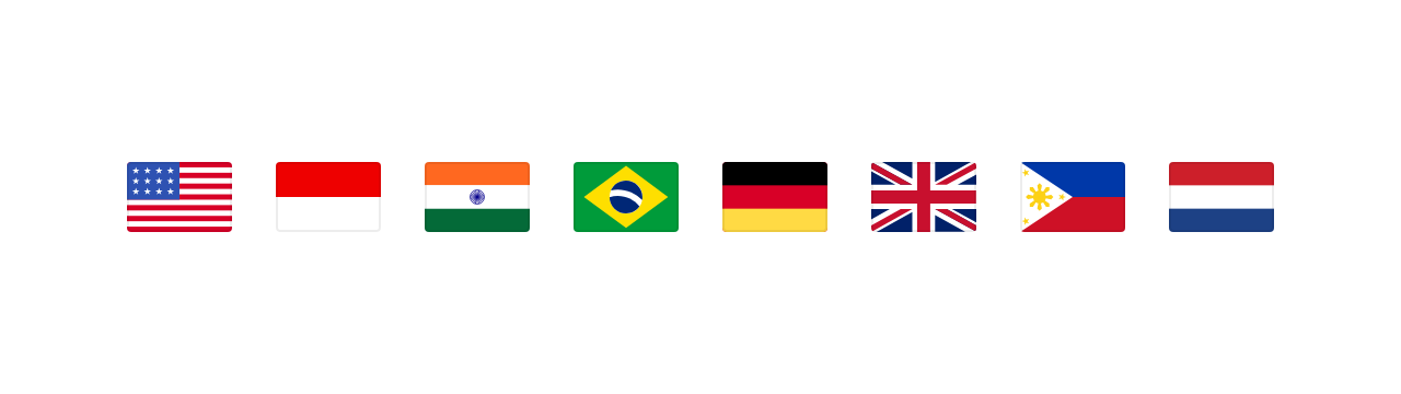 A row of country flags from around the world
